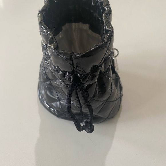 Guess Black Quilted Mini Bag with Heart Silver Accent - Picture 2 of 7